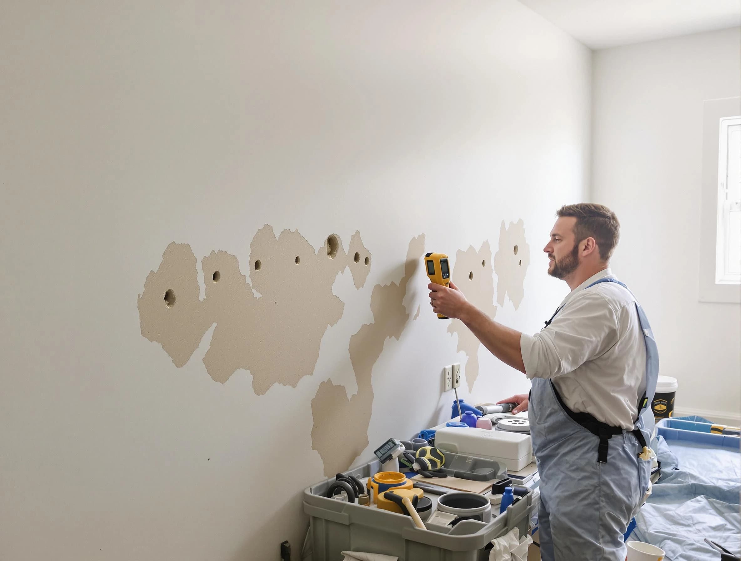 Strongsville House Painters repairing damaged drywall in Strongsville