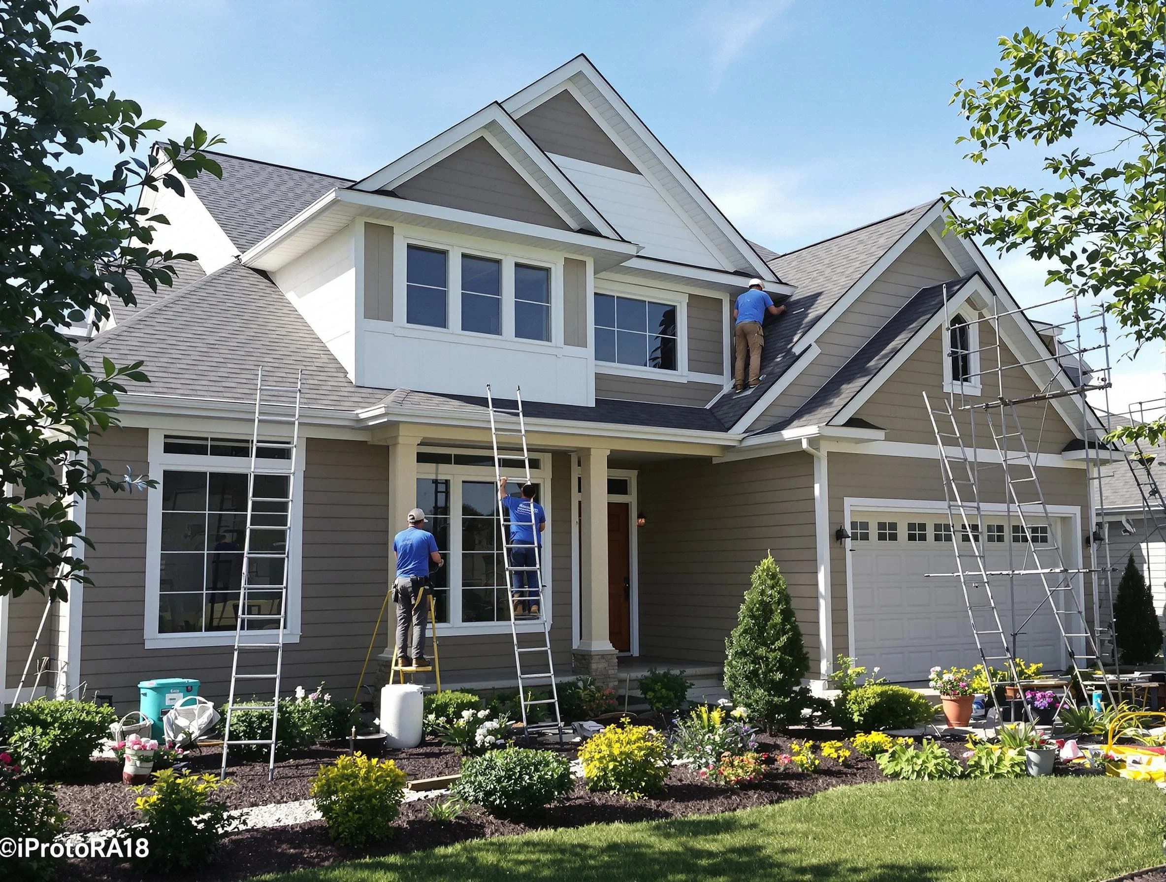 Detailed exterior painting by Strongsville House Painters in Strongsville