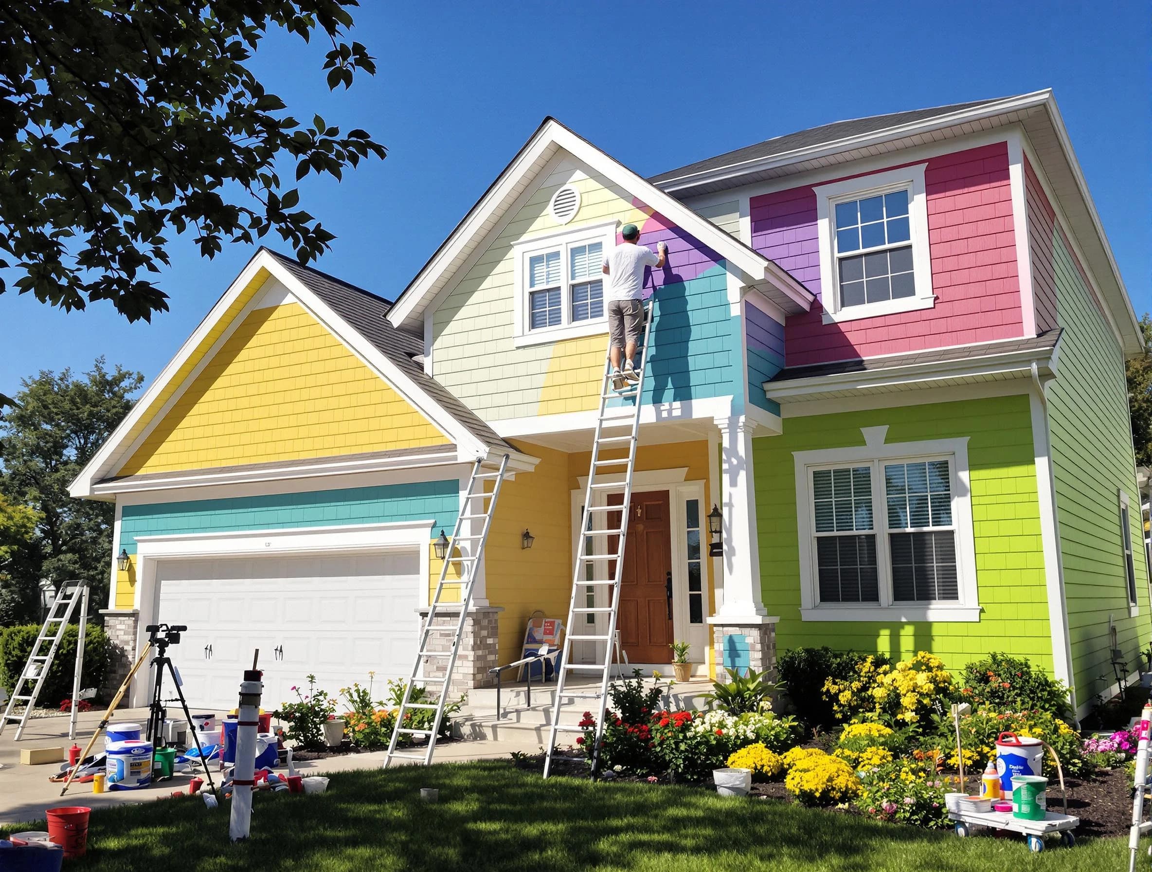 Strongsville House Painters professionals painting a home exterior in Strongsville, OH