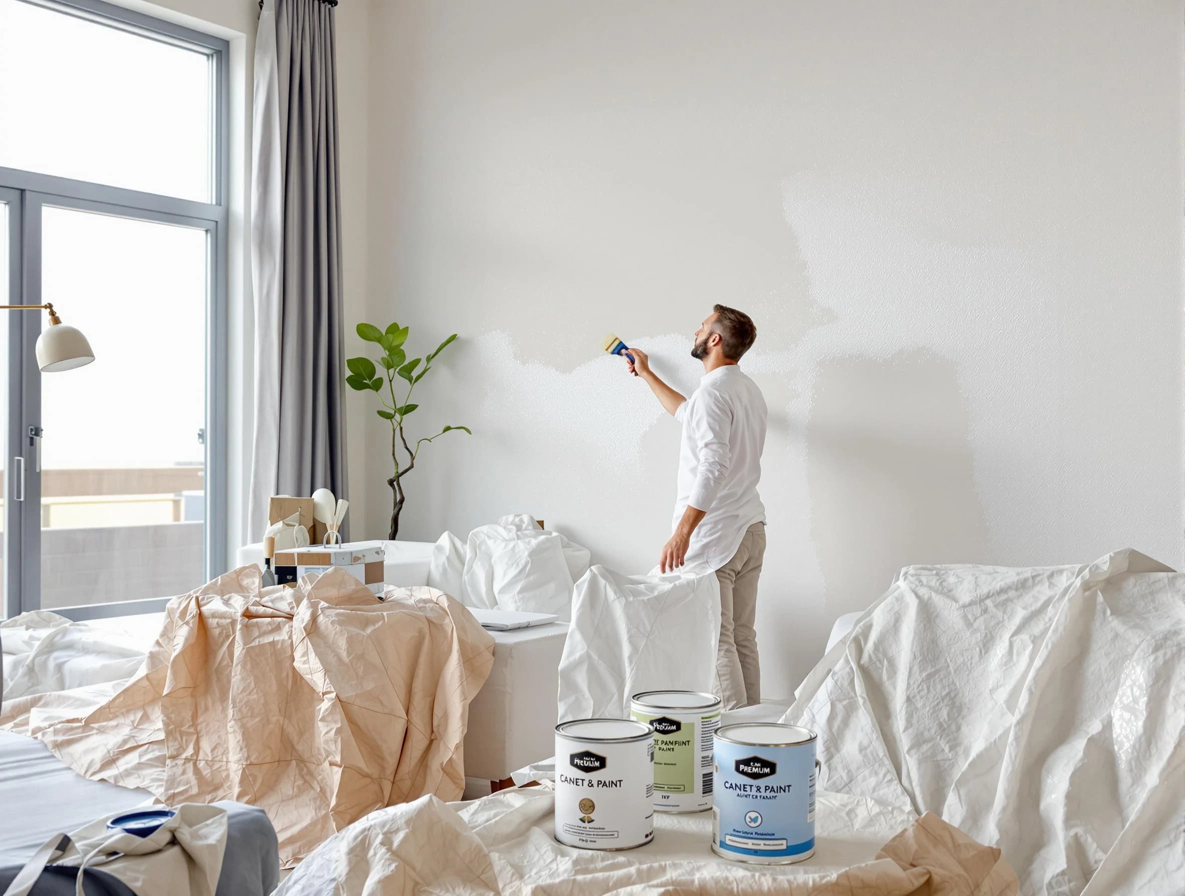 Strongsville House Painters team carefully painting an interior wall in Strongsville, OH